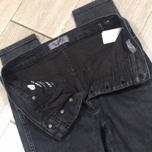 Madewell 10” High-Rise Skinny Exposed Button Fly Black Jeans size 26P - Picture 11 of 14